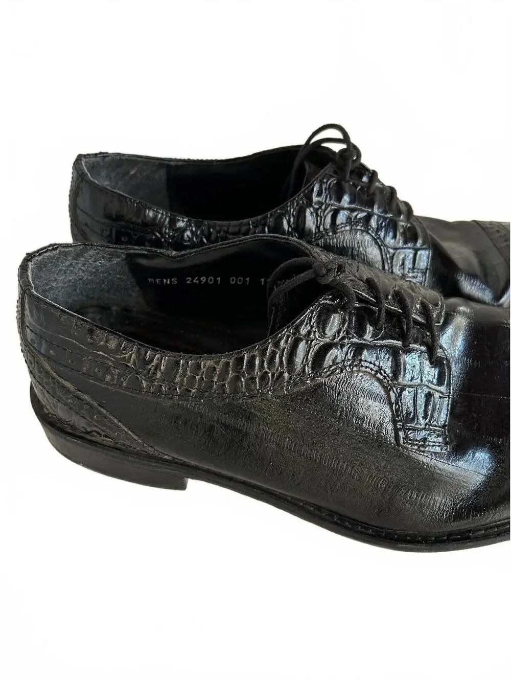 Stacy Adams Esposito Black Croc Leather Dress Shoes Men 12